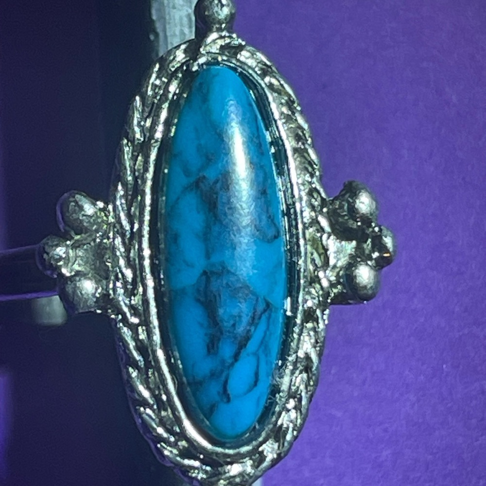Bohemian Silver Blue Gemstone Ring